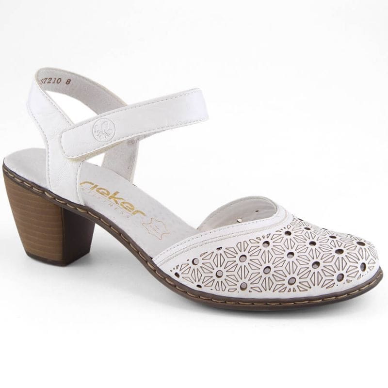 Rieker Comfortable leather sandals W RKR650 white