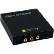 Techly HDMI to RCA composite video + audio stereo L|R converter adapter F|F