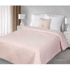 Amy gultas pārklājs 170x210 rozā stepēts vienkrāsains ar spilvenu 40x40