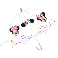 Bērnu lietussargs Mini Mouse krāsaini polka punktiņi 5168 Minnie Mouse caurspīdīgs meitenīgs automāts