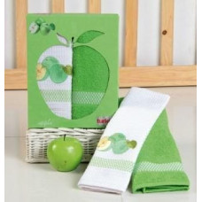 2 virtuves dvieļu komplekts Frutta T28015/C ābolu zaļš