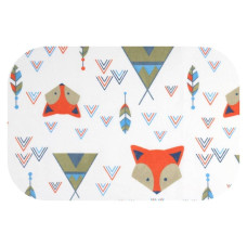 Ega Kids Autiņš - 28203 - FLANEĻA PRINT - EGA - FOXY & TIPI - ORANŽS - izmērs 70x80 cm