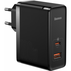 Baseus GaN5 Pro Adapteris / Lādētājs USB-C / USB / 100W / 1m kabelis