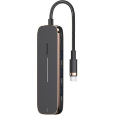 USAMS Adapter HUB 3xUSB + USB-C + HDMI czarny|black SJ578HUB01 (US-SJ578)