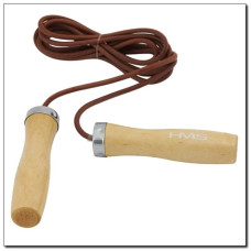 HMS Leather skipping rope with a wooden handle SK07