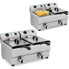 Royal Catering Elektriskā ēdināšanas dubultā cepeškrāsns ar krānu 230 V 2 x 3000W 2 x 10 L