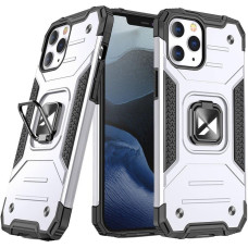 Wozinsky Bruņu maciņš ar vāciņu + magnētisks turētājs priekš iPhone 13 Pro Ring Armor, sudraba