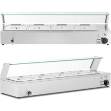 Royal Catering Bain-marie ēdiena sildītājs bufete ar vāku 4 x GN 1/2 2000 W