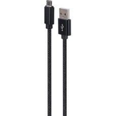 Gembird CCDB-mUSB2B-AMBM-6 Cotton braided Micro-USB cable with metal connectors, 1.8 m, black