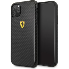 Ferrari Hardcase FESPCHCN58CBBK Izturīgs Silikona Aizsargapvalks Priekš Apple iPhone 11 Pro Melns