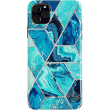 Fusion Geometric Marble Silikona Aizsargapvalks Samsung A217 Galaxy A21S Zaļš