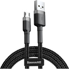 Baseus Cafule kabelis izturīgs neilona pīts vads USB | micro USB QC3.0 2.4A 1M melns-pelēks (CAMKLF-BG1)