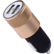 Goodbuy M-06 alumīnija automašīnas lādētājs 2x USB | 2.4A zelta