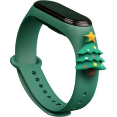 Fusion Xmas Christmas Tree siksniņa pulkstenim Xiaomi Mi Band 3 | 4 zaļš