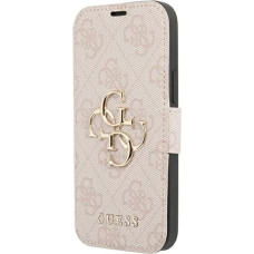 GUBKP13L4GMGPI Guess PU 4G Metal Logo Book Case for iPhone 13 Pro Pink