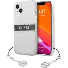 GUHCP13SKB4GGR Guess PU|TPU 4G Grey Stripe Case for iPhone 13 Mini Transparent