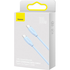 Baseus cable, USB Type C - USB Type C 100W cable, 1.2 m long Jelly Liquid Silica Gel - blue