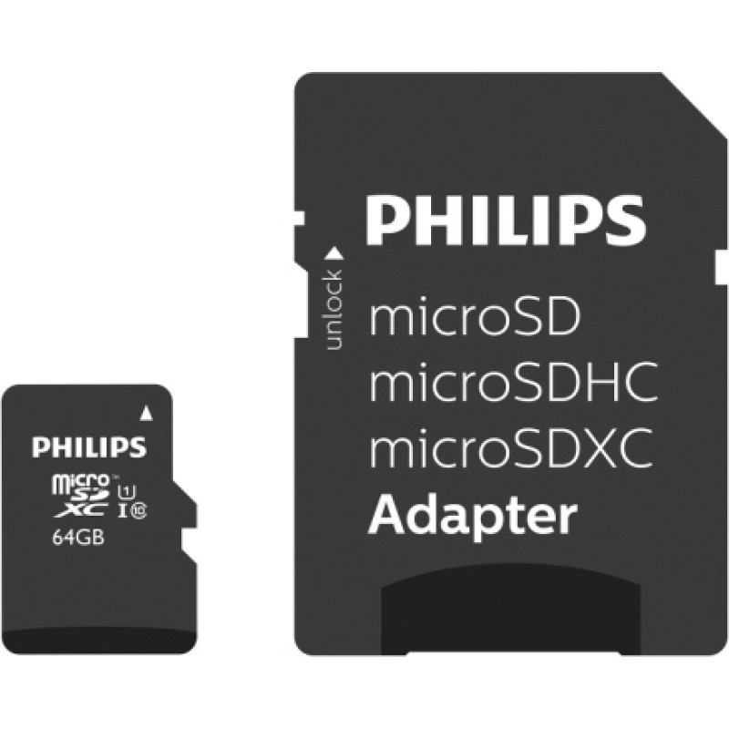 Philips MicroSDXC 64GB class 10|UHS 1 + Adapter