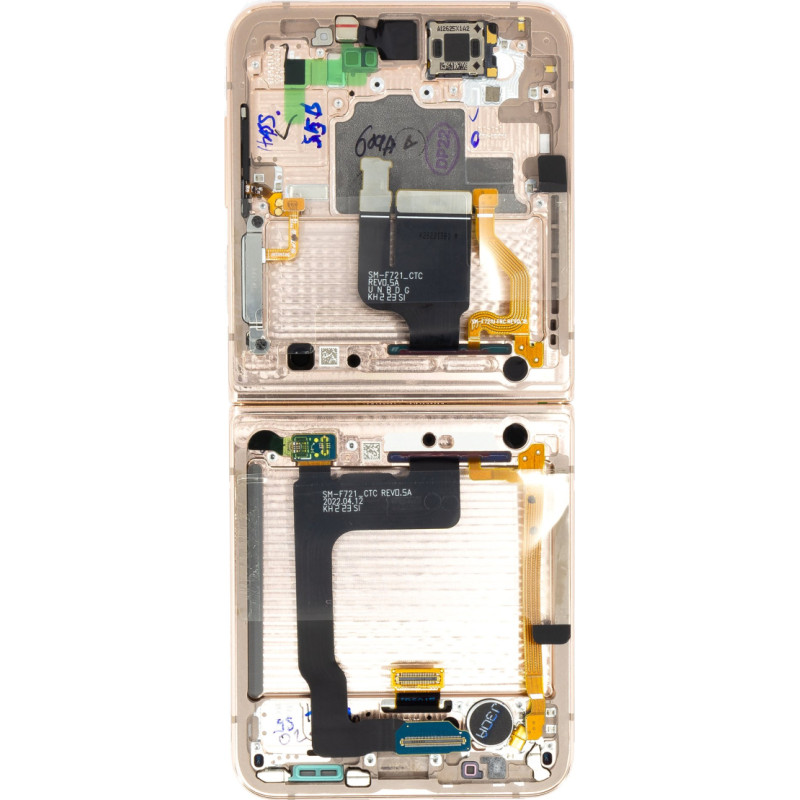 LCD display + Touch + Front Cover Unit Samsung F721 Galaxy Z Flip 4 5G Pink (Service Pack)