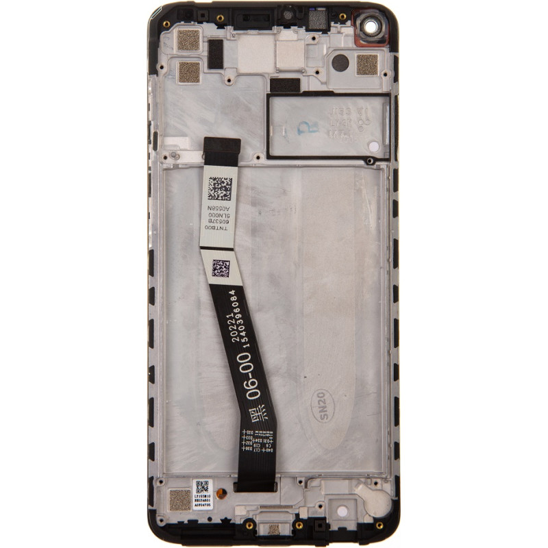 LCD Display + Touch Unit + Front Cover for Xiaomi Redmi Note 9 Midnight Grey (Service Pack)