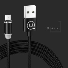 USAMS Kabel magnetyczny U-Sure microUSB 1m 2.1A pleciony czarny|black SJ294USB01 (US-SJ294)