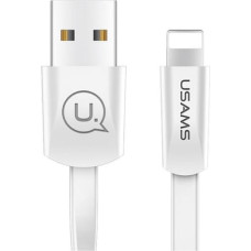 USAMS U2 Lightning plakans kabelis 1,2 m balts|SJ199IP02 iPhone 5|6|7|8|X (US-SJ199)