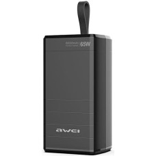 Awei PowerBank P171K 60000mAh 65W czarny|black USB|2xPD wyświetlacz