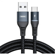 Cable USB-C Remax Colorful Light, 1m, 2.4A (black)