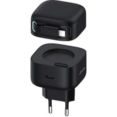 USAMS Ład. siec. 1xUSB-C ze zwijanym kablem Lighning (only head) PD+QC 35W Gan Fast Charging czarny|black XMF Series CC209TC01 (US-CC209)