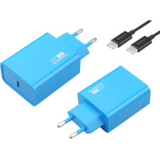 Somostel SMS-A78 tīkla lādētājs, 2 x USB, PD, 20 W + USB Type-C kabelis, zils