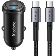 Car Charger McDodo CC-7493 65W With Mini White USB-C Cable With E-mark Chip 1m 100W (black)