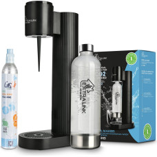 EXTRALINK SMART LIFE KOMPLEKTS SATURATORS HYDROSPARK BLACK SJ-191B + BUTELKA 1L + CILINDRS CO2 425G