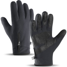 Anti-slip winter phone sports gloves (size XL) - black