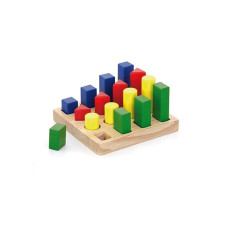 Koka Blocks Apgūstam formas Krāsas Viga Montessori