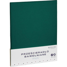 Vienkrāsains pudeles zaļš kokvilnas palags 140x200 Simply