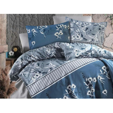 Kokvilnas gultasveļa 220x200 Burrell zili ziedi Cottonlove Exclusive 4