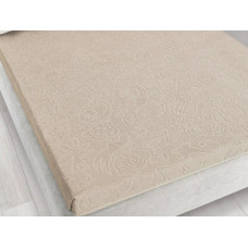 Frotē pieguļošs palags 175x220 Tulip Sepia beige 5908 žakarda