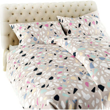 Flaneļa gultas veļa 160x200 Terrazzo rozā