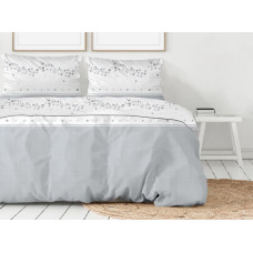 Kokvilnas gultasveļa 220x200 franču pelēki Premium ziedi