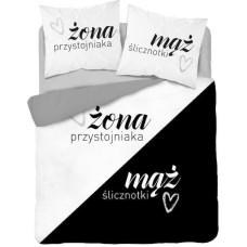 Kokvilnas gultas veļa 220x200 Skaista vīrieša sieva Skaistuma vīrs balts melns 4328 A Holland 29