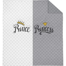 Dekoratīvais gultas pārklājs 220x240 Prince Princess pelēks balts K 115 Holland 14