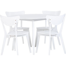 Beliani Zestaw do jadalni stół i 4 krzesła biały ROXBY
