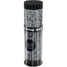 Berlingo Ołówek z czarnego drewna HB gumka Monochrome 36szt