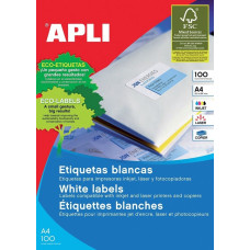 Apli Etykiety uniwersalne APLI, 105x57mm, prostokątne, białe 100 ark.