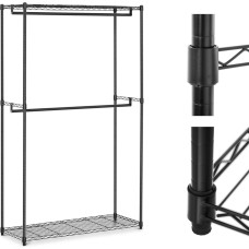 Royal Catering Stiepļu statīvs drēbēm garderobes skapim 2 plaukti 2 pakaramie 120 x 45 x 199,5 cm līdz 200 kg