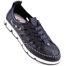 Rieker Leather openwork shoes W RKR652, navy blue