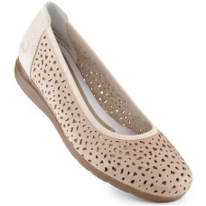 Rieker Leather openwork shoes W L9365-61 beige