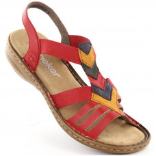 Rieker Comfortable sandals with elastic bands W RKR690 red