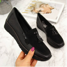 Rieker W RKR395 black wedge shoes