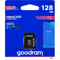 Goodram microSDXC class 10 UHS I 128GB Atmiņas Karte + Adapteris